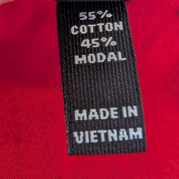 FANG Red Short Sleeve Metallic Tunic with Tie Neck Short Puff Sleeves BOHO Vamp - Picture 8 of 10